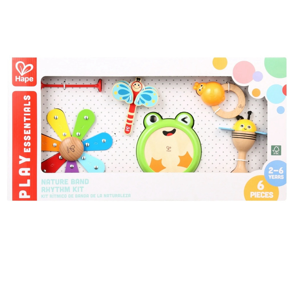 NEW Baby Hape Nature Band Rhythm Kit One Size Green Multicolor Learning Toy